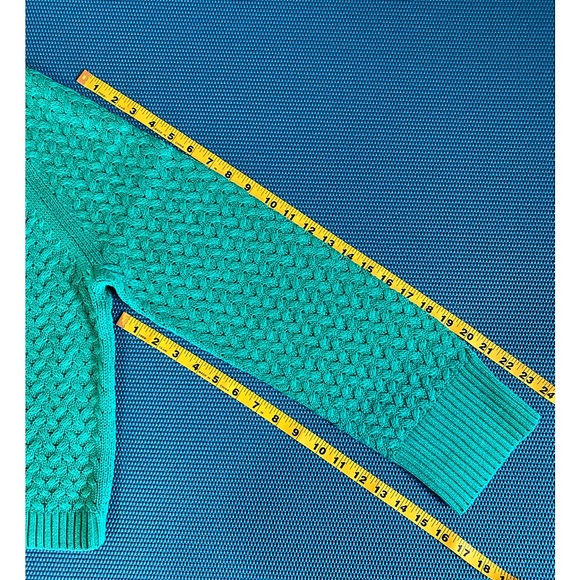 Alice + Olivia Leta Textured & Woven Pullover Mint Kelly Green Sweater - Picture 13 of 16